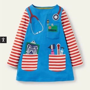 HTF NWOT Mini Boden Appliqué Pocket Doctor Tunic
